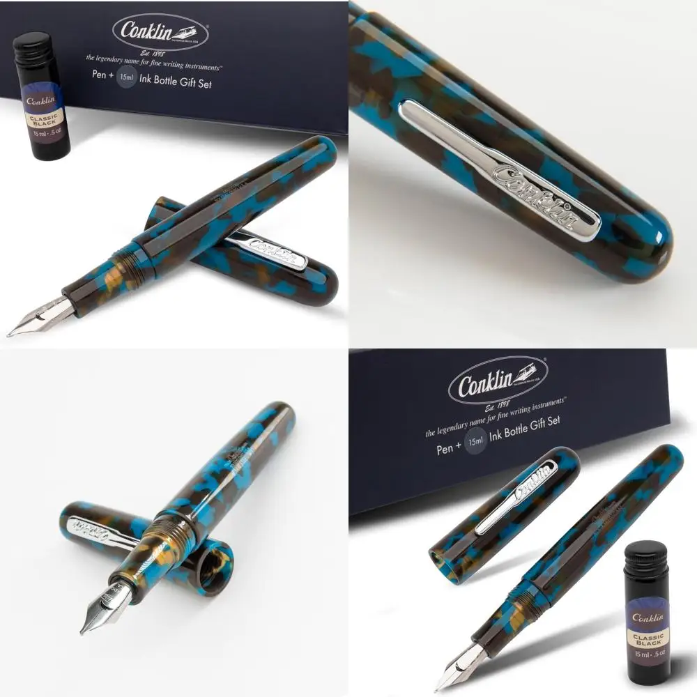

Southwest Turquoise Fine Nib American Fountain Pen with 15ml Ink - Premium Holiday Gift for Writing Enthusiasts and Collectors