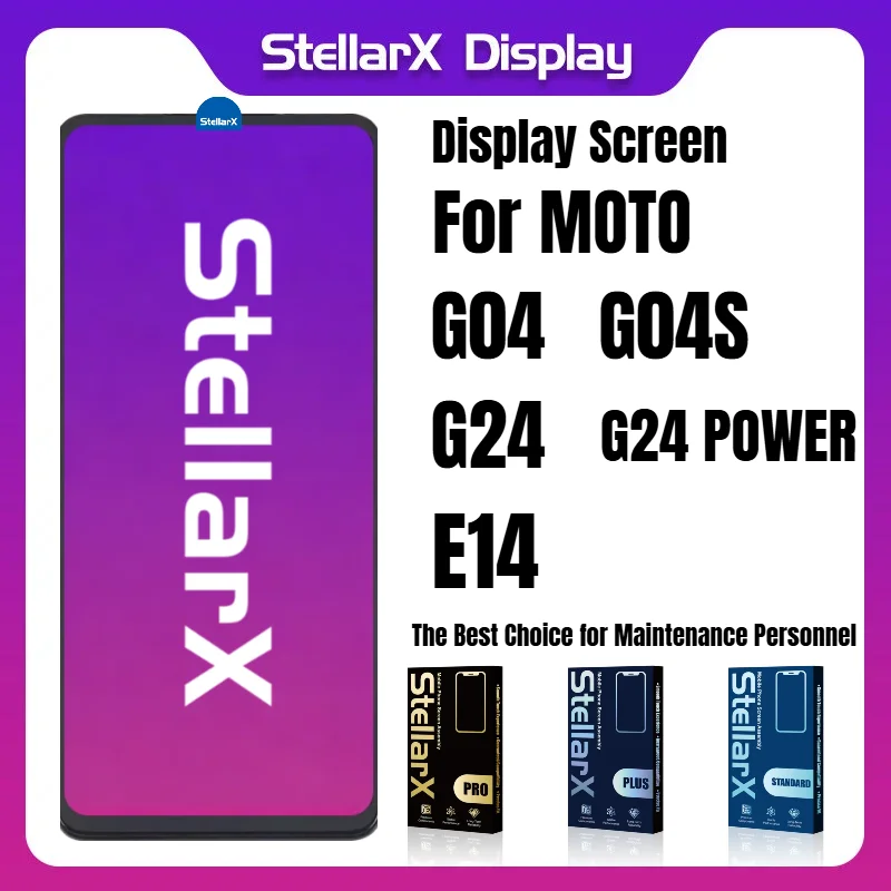 

Дисплей StellarX 6.56 дюймов для Motorola Moto G04, G04S, G24, G24Power, E14, TFT LCD с широким цветовым охватом, стандартный цветовой охват IPS TFT