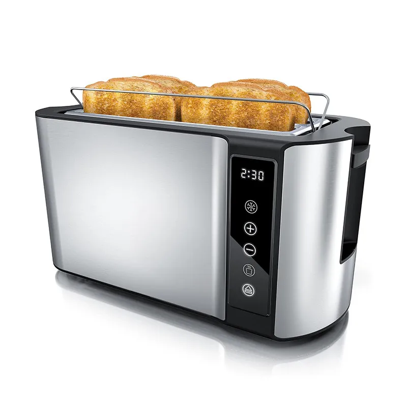 4 Slice Stainless Steel Toaster, Multifunction Toast Maker for Bread, Meat Burgers & Steamed Buns