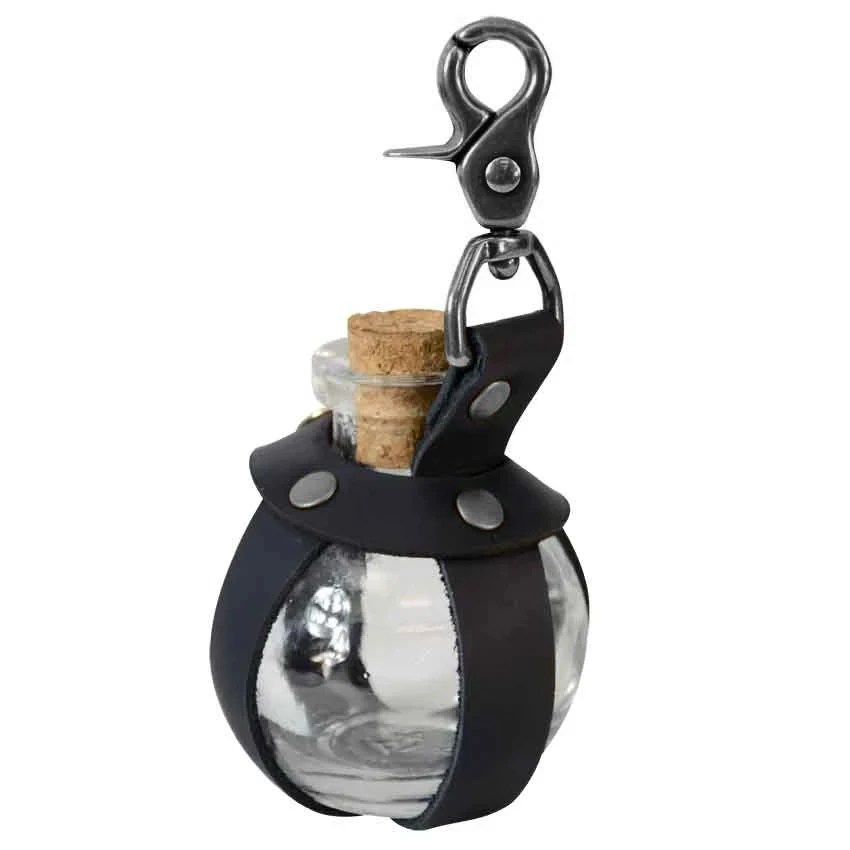 Medieval Witch Wizard Dark Magic Cork Potion Bottle With PU Leather Holder Renaissance Costume Accessory Lovely Flask Holster