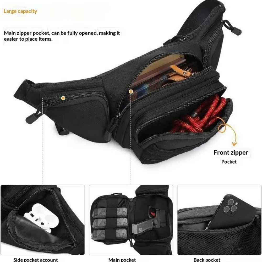 Outdoor Multifunctional Waist Bag Largecapacity Lightweight Small Outdoor Crossbody Bag for Running and Sports Military Tactical view 6