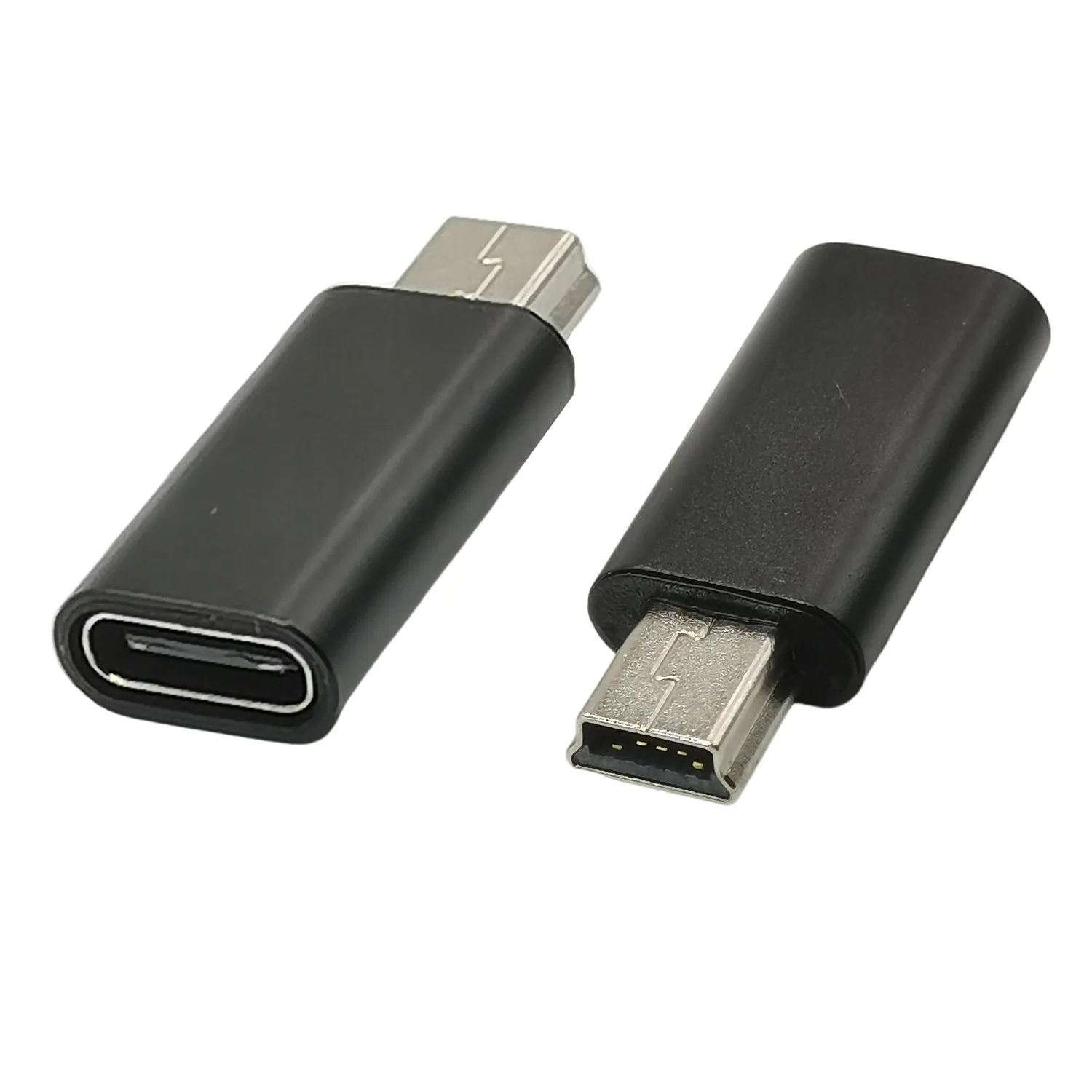 Mini USB to Type C Adapter Converter Portable Connector Male to Female Adaptor for Phone Tablet