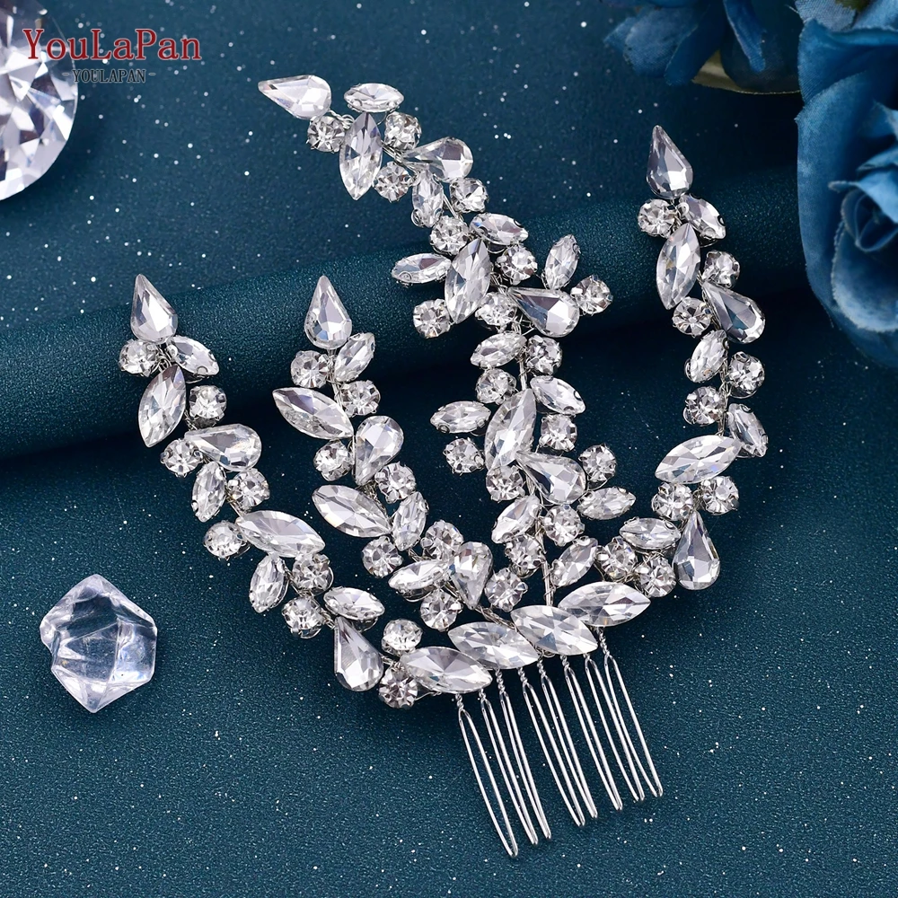 YouLaPan HP489 Rhinestones Wedding Comb Bridal Hair Accessories Wedding Headwear Crystal Hair Clips Women Tiara and Headdress