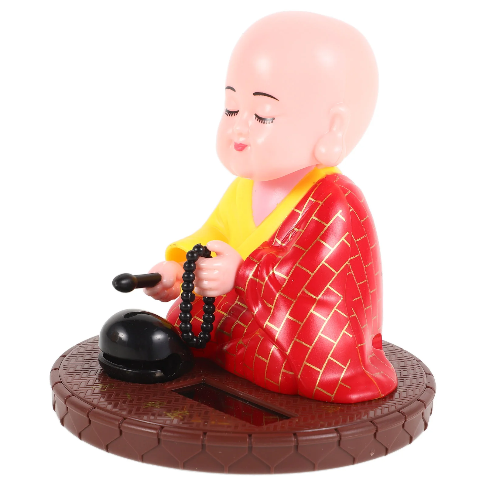 Laughing Buddha Statue Car Dashboard Decorations Figures for Exquisite Ornaments Chinese Little Monk Shaking Head Taste Mini