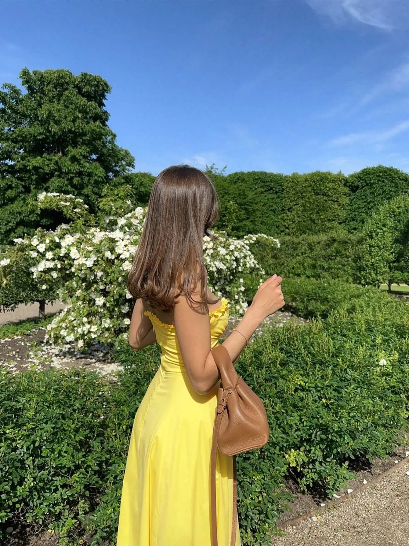 Women's Boho Butter Yellow Vacation Sexy Solid Yellow Ruffle Hem Strapless Dress Zip Back Dress For Easy Wear