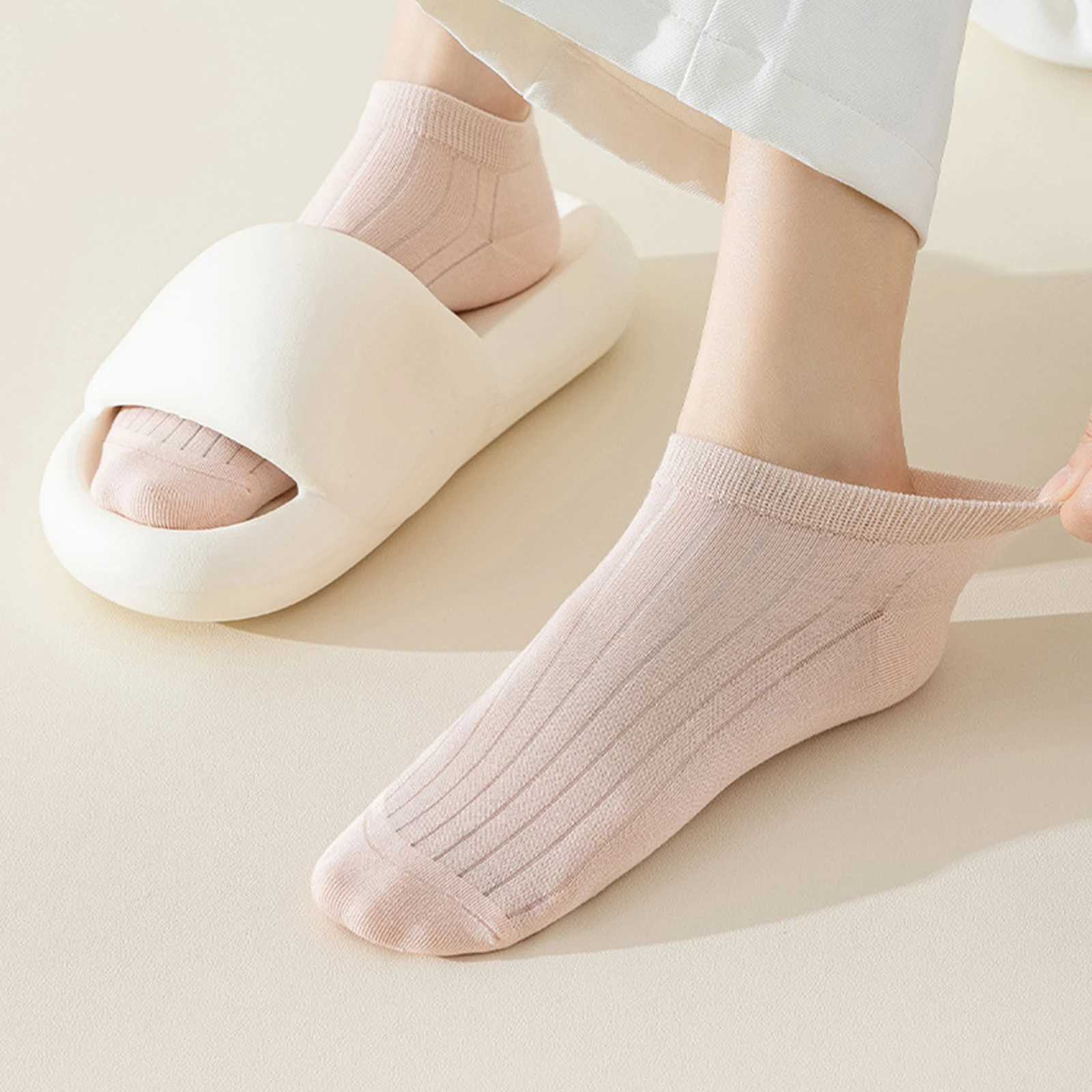 Women Thin Socks Breathable Summer Socks Moisture Wicking Casual Socks Non-slip Low Cut Socks Comfortable Multicolor Socks