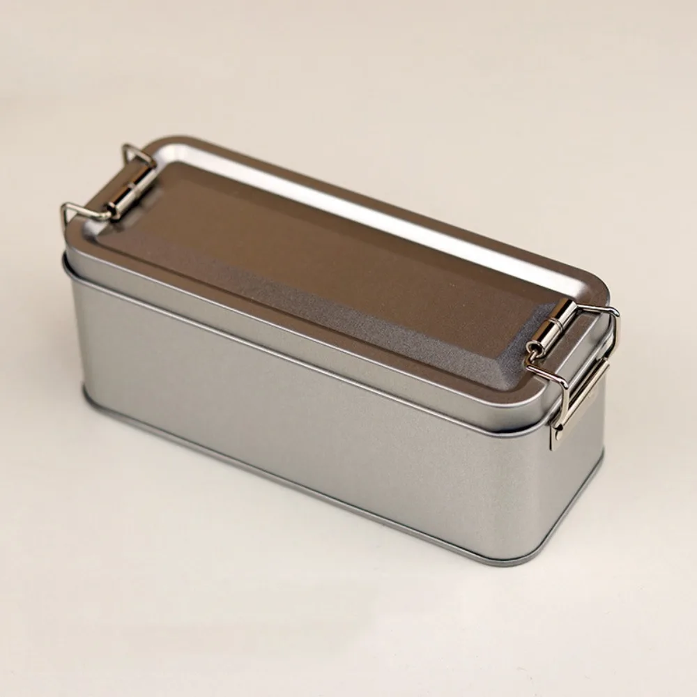 High Quality Metal Rectangular Iron Box with Lid Storage Box Cake Packaging Box Old-fashioned Durable Buckle Iron Box