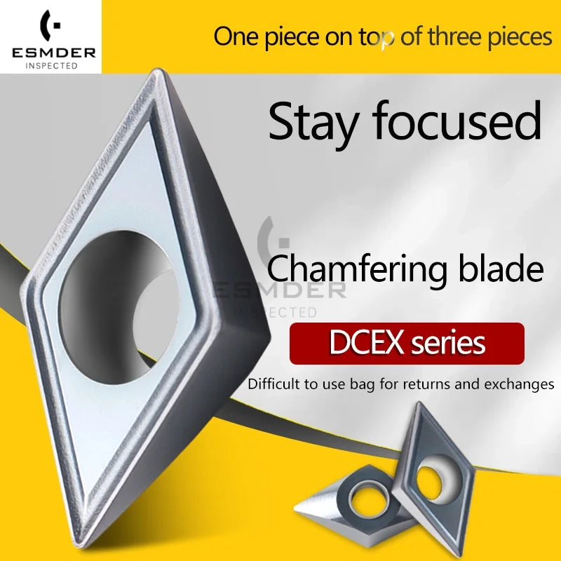 

DCEX11T304 Chamfering Fixed-point Turning Inserts Diamond Shaped Blades 60 Degrees CNC lathe Cutting Tools For Stainless Steel
