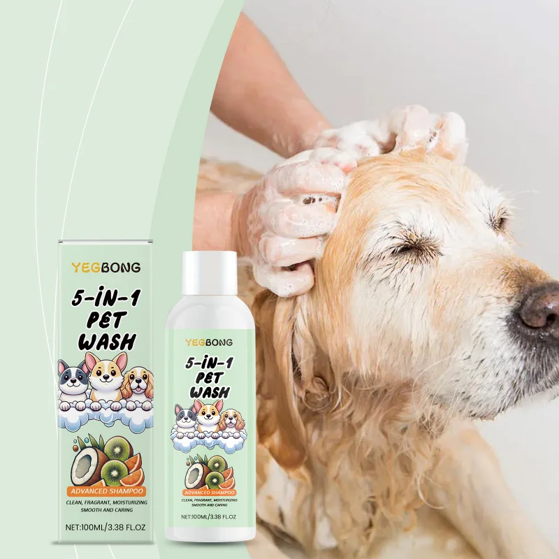 

Pet Shampoo - 5-in-1 Plant Essence Nourish Anti-Tangle Easy Rinse Dog Cat Universal Pet Grooming Shampoo for Gentle Cleansing