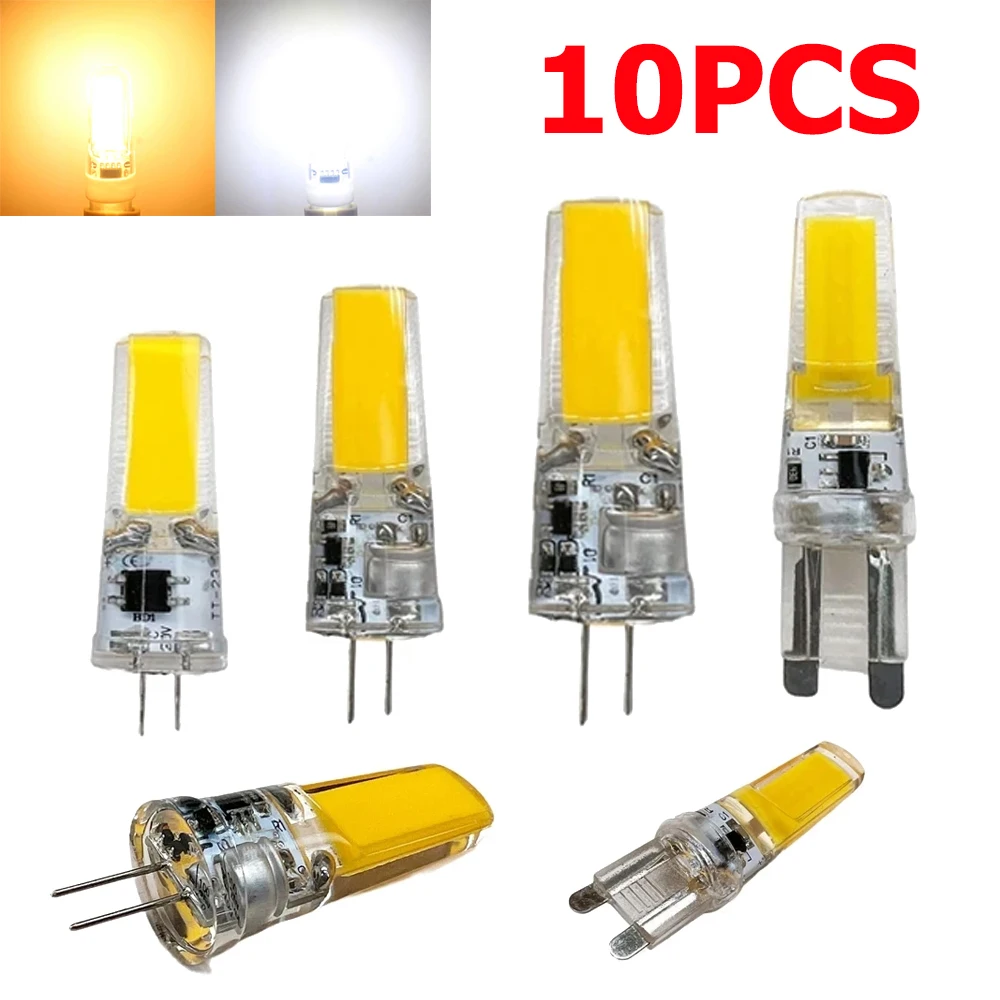 

10x Светодиодная лампочка 3W 6W G4 G9 LED COB 6500K Холодный белый 220V 12V