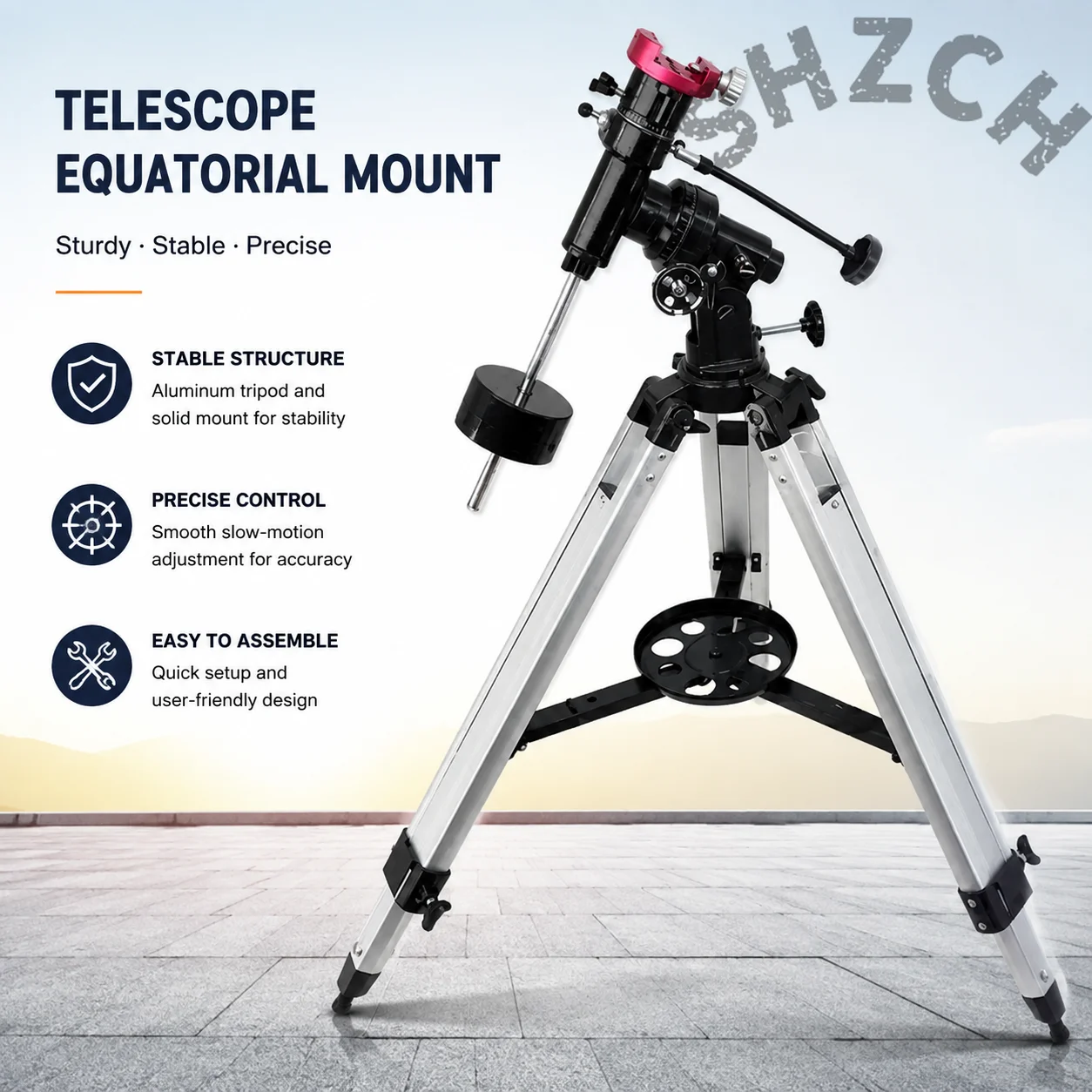 Aluminum Alloy Equatorial Mount Tripod for Astronomical Telescopes