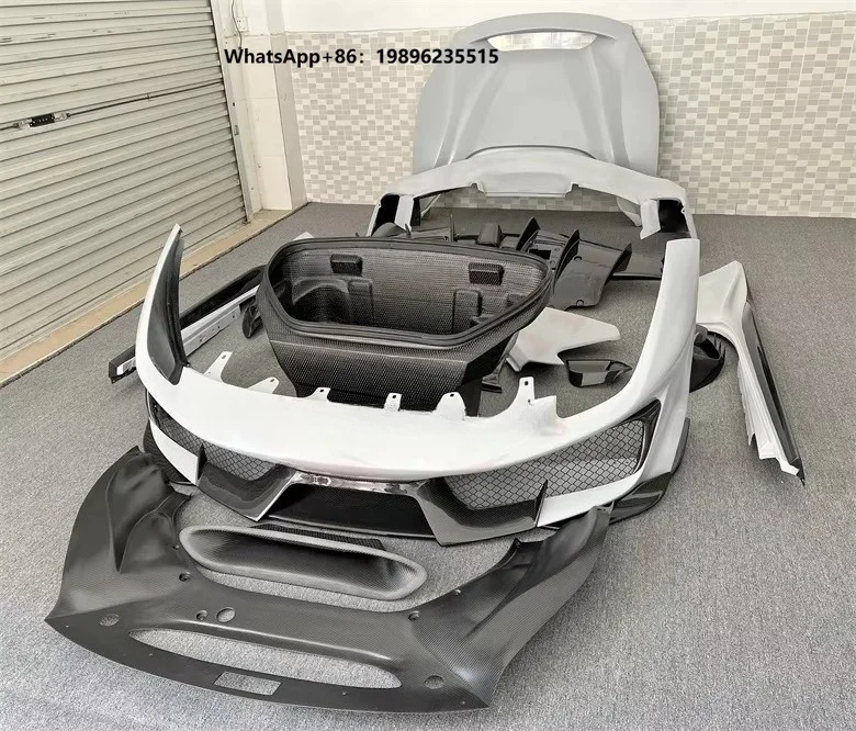 Dry Carbon Fiber Full Set Body Kit Front Bumper Rear Bumper Side Skirt For 488 GTB