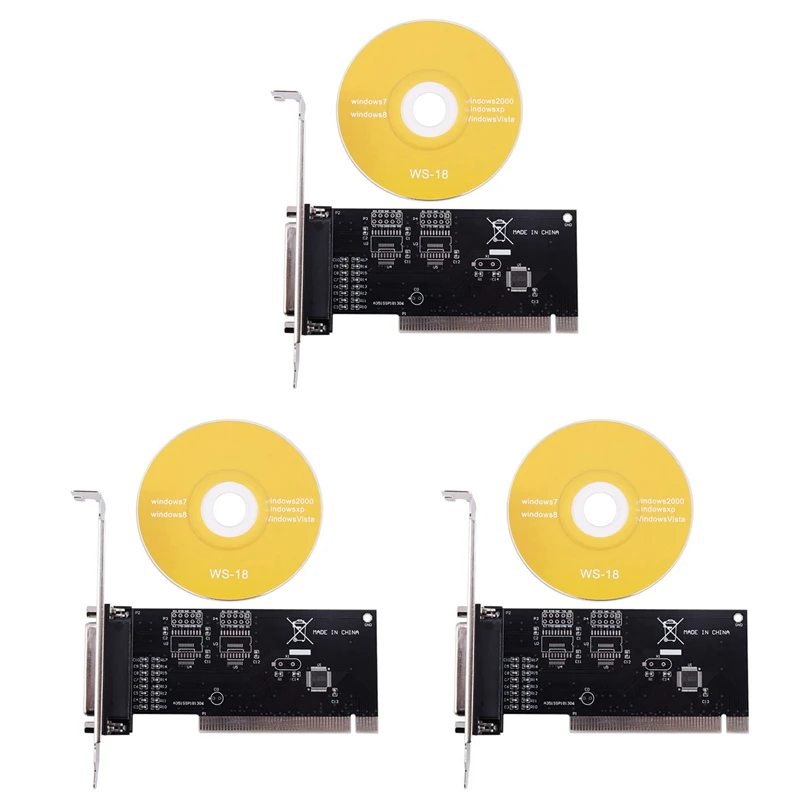 Adaptateur de carte Pci 6,000, contrôleur de port d'imprimante, parallèle, Lpt, Db25, 3X, 25 broches