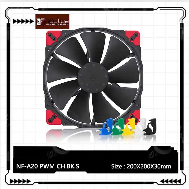 

Noctua NF-A20 PWM Черный/5 В PWM/FLX/PWM 200 мм Вентилятор для корпуса 20 см Охлаждающий вентилятор Высококачественный сверхтихий вентилятор