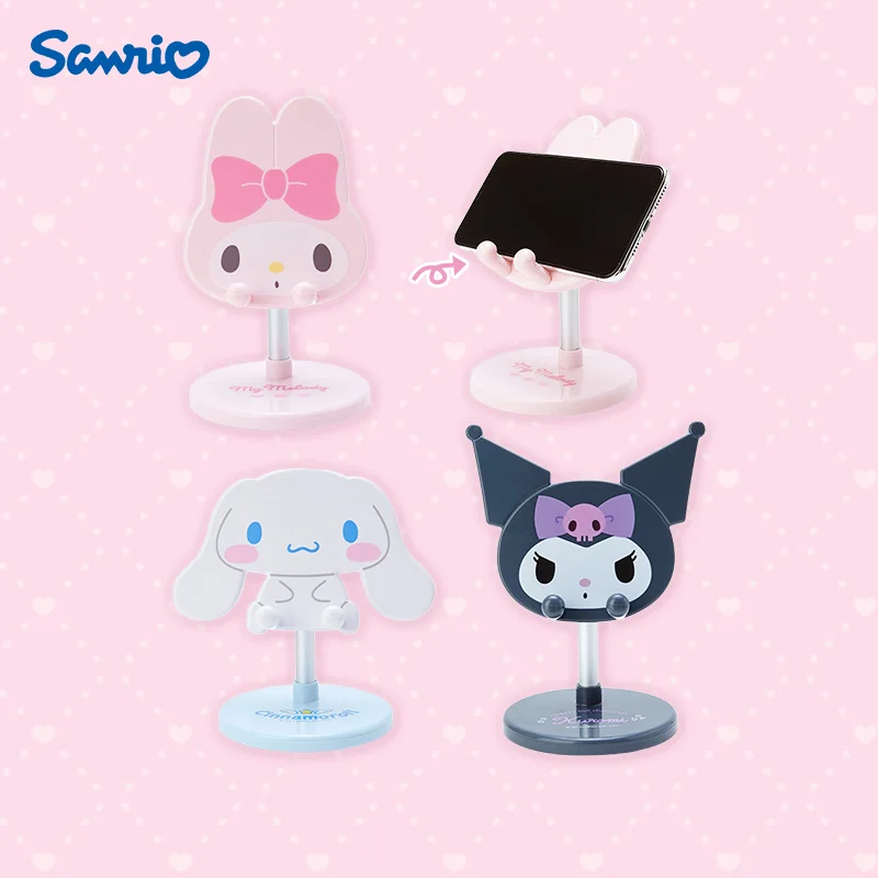 

Japan Original Sanrio Cartoon Kuromi Mymelody Cinnamoroll Adjustable Mobile Phone Holder Desktop Ipad Stand Kawaii Toy Girl Gift