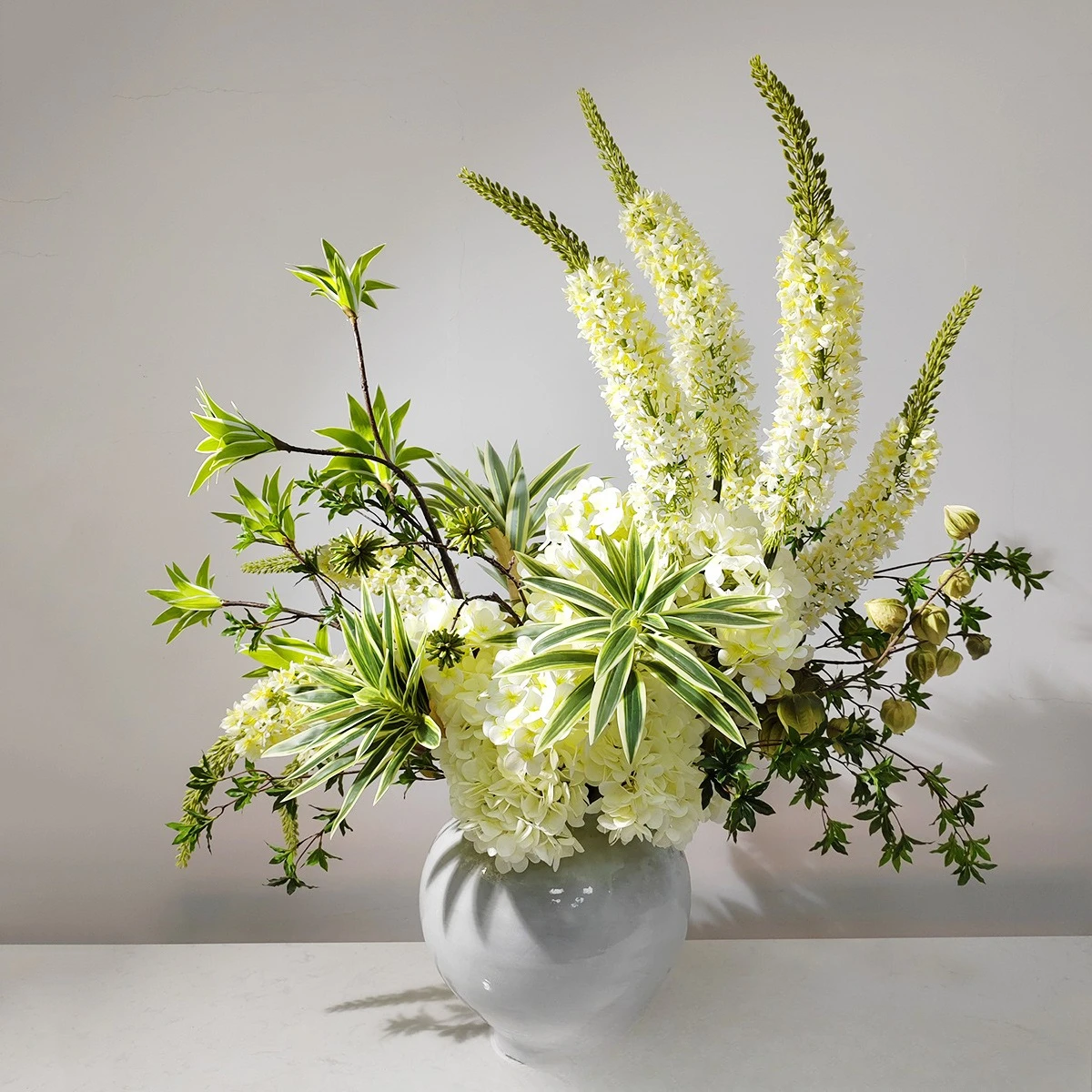 مجموعة زهور ترتيب الزهور المقلدة الفاخرة الحديثة الخفيفة