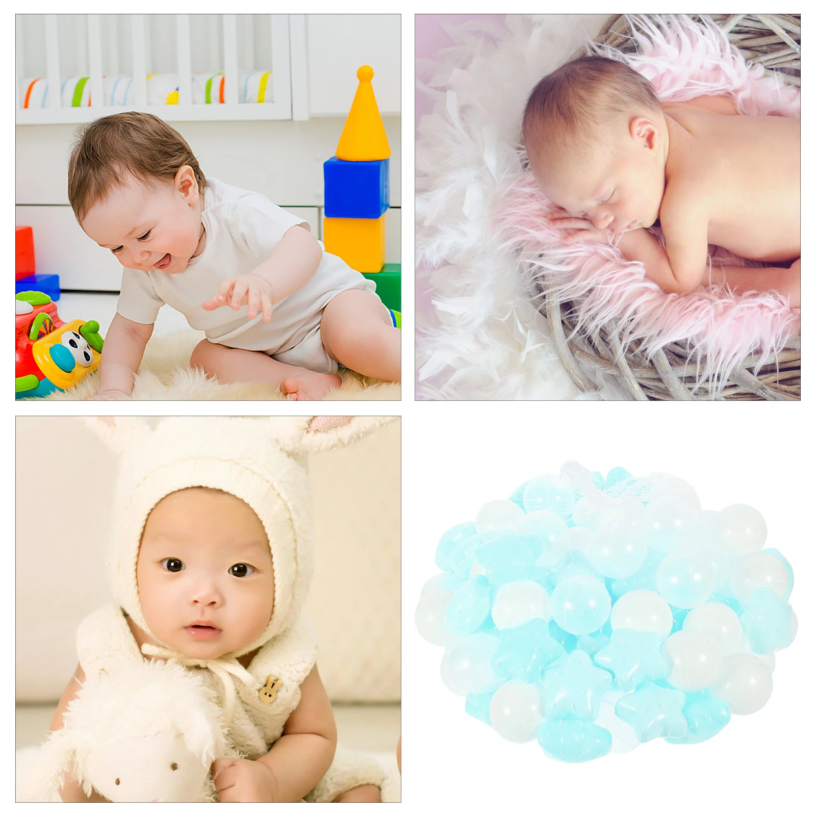 100 Pcs Ocean Ball Kids Pool Balls Play Pit for Birthday Party Decorations Plastic Pits Toy Baby Props