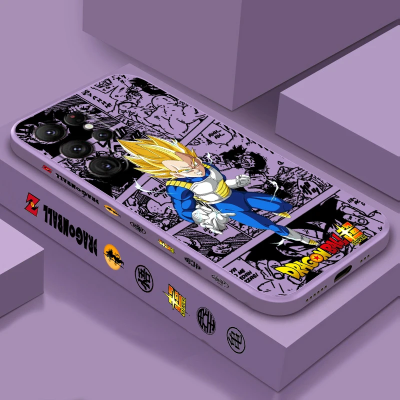 Cartoon Luxury D-D-Dragon Ball Liquid Left Rope For Samsung Galaxy S24 S23 S22 S21 S20 FE S10 Ultra Plus Lite 5G TPU Phone Case image 3