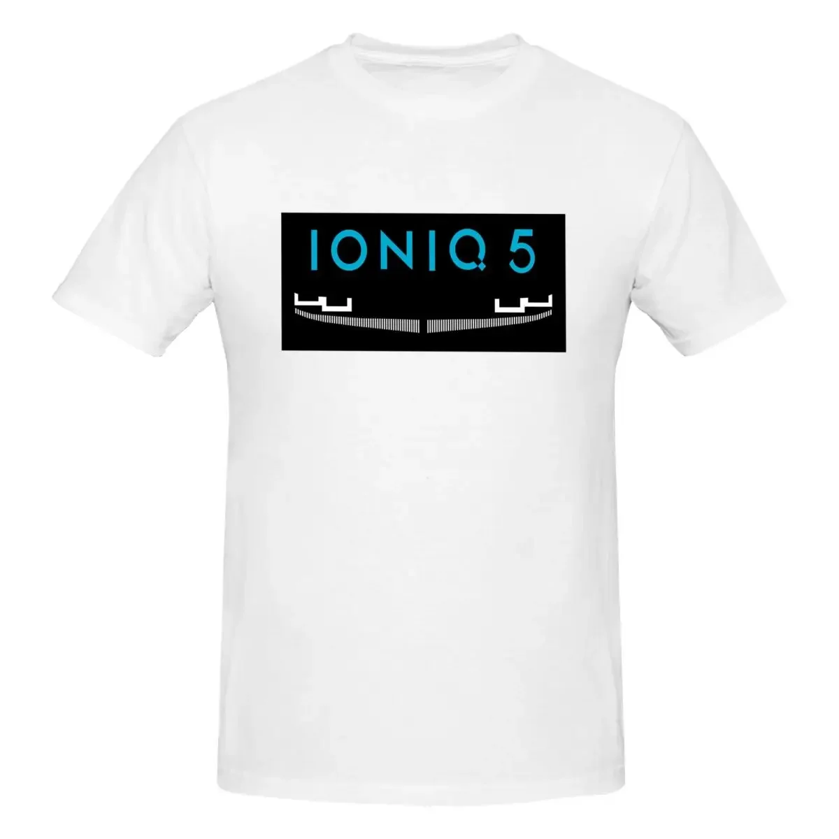 Ioniq 5 Iconic Front Grill And Logo In Blue 100% Cotton T-shirt Men Fashion T Shirts Men O-Neck Short Sleeve S-6XL