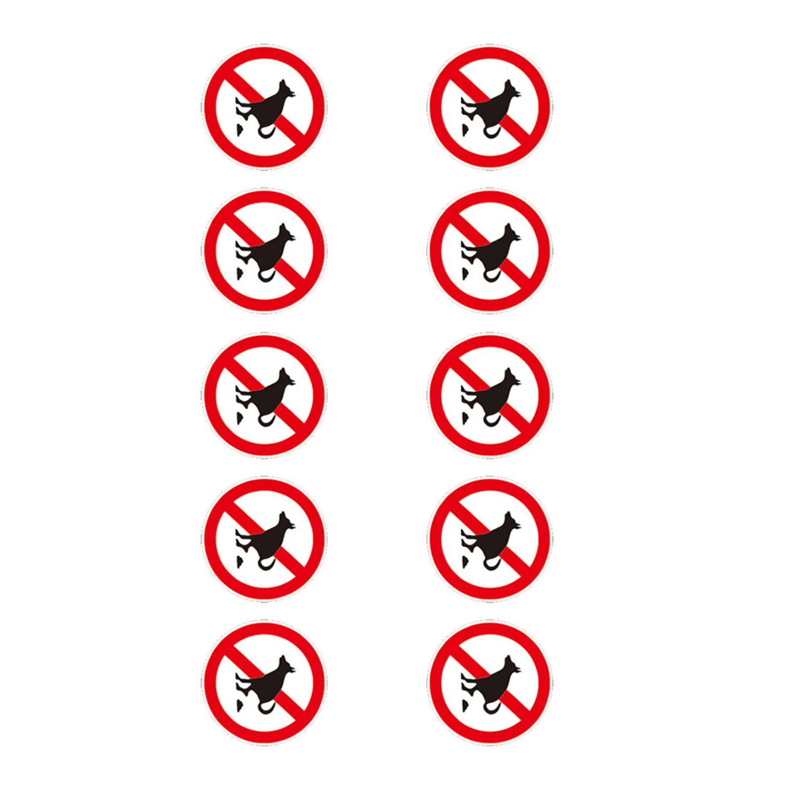 

10 Sheets No Pet Pooping Waterproof Stickers Durable Thick Material Easy Attach Smooth Surface Cars Shop Outdoor Decal