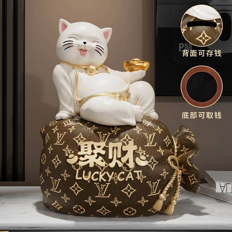 Lay to earn fortune cat adornment living room piggy bank front desk decoration send friend Joe move opening gift craft