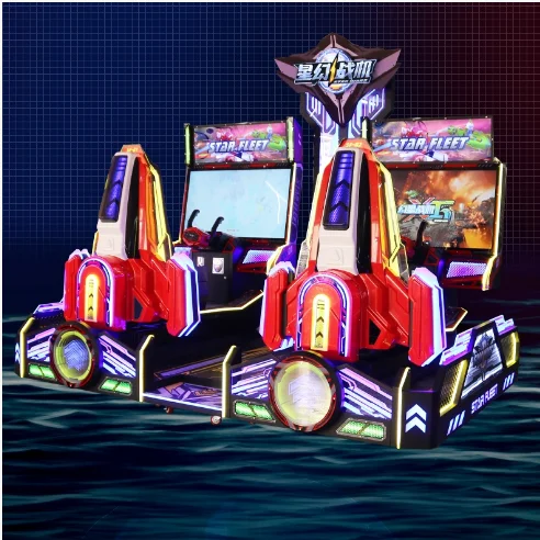 Coin Operated Arcade Flight Shooting Game, Star Fleet Machine, Amusement Park Equipment, High Revenue, 2 Player Cabinet