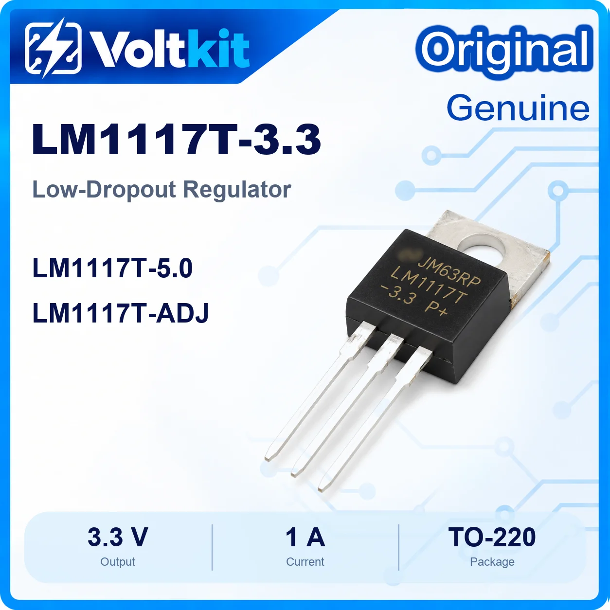 10PCS LM1117T-3.3 LM1117T-5.0 LM1117T-ADJ LM1117 TO-220 800mA LDO Low Dropout Positive Voltage Regulator IC