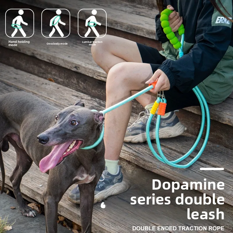 New dopamine-boosting, large-breed dog leash:dog walking needs  escape-proof, no-choke collar. one-leash wonder for all your