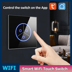 Wifi Smart Switch 10A 1/2/3Gang Light Switch APP Remote Voice Control Wireless Wall Glasses Panel Touch Sensor Switch Smart Home