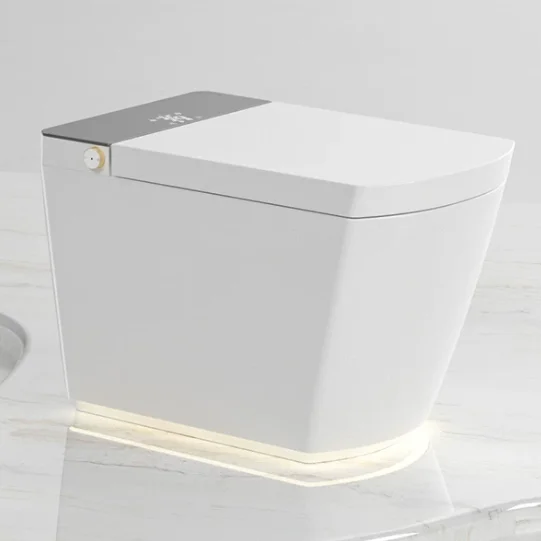 Design Small Volume Space Saving S-Trap Heated Seat Smart Toilet Bowl Floor Mounted with Remote Bathroom Fittings
