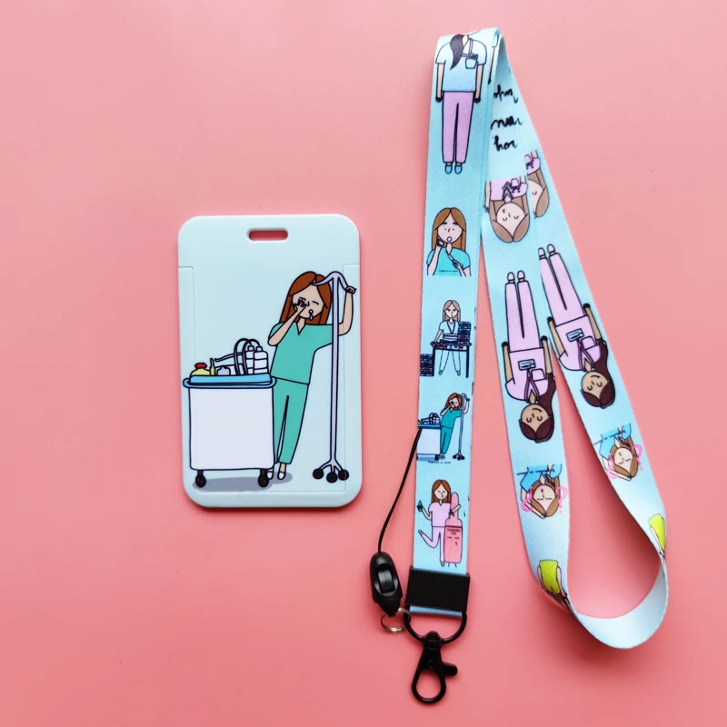 Neue Kreative Arzt Krankenschwester Lanyards ID Abzeichen Halter Frauen Karte Halter Hängen Seil Mädchen Lanyard Karte Fall Versenkbare Clip – Detail 19