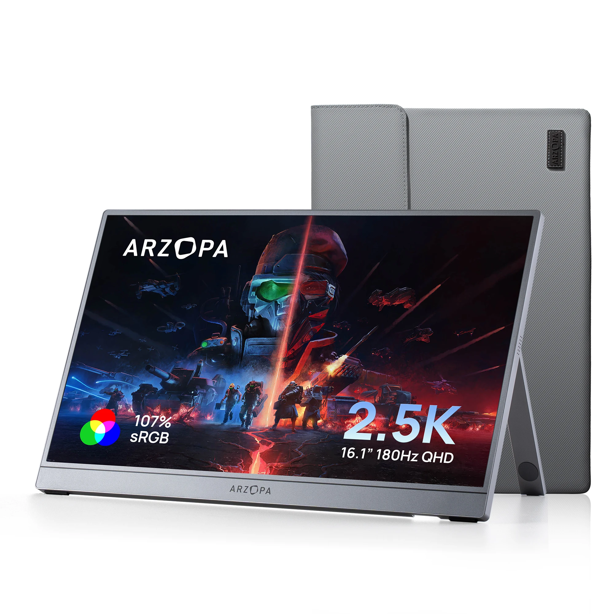 ARZOPA 16.1 pouces 2.5K 180Hz 100% sRGB moniteur de jeu Portable HDR10 deuxième écran d'affichage externe Z3FC gris avec sac ARZOPA 16.1 pouces 2.5K 180Hz 100% sRGB moniteur de jeu Portable HDR10 deuxième écran d'affichage externe Z3FC gris avec sac