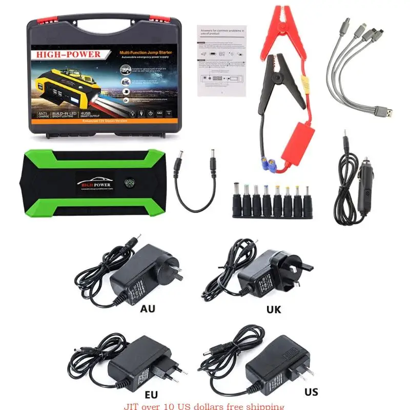 89800mAh 4 USB Portable Car Jump Starter Pack Booster Battery