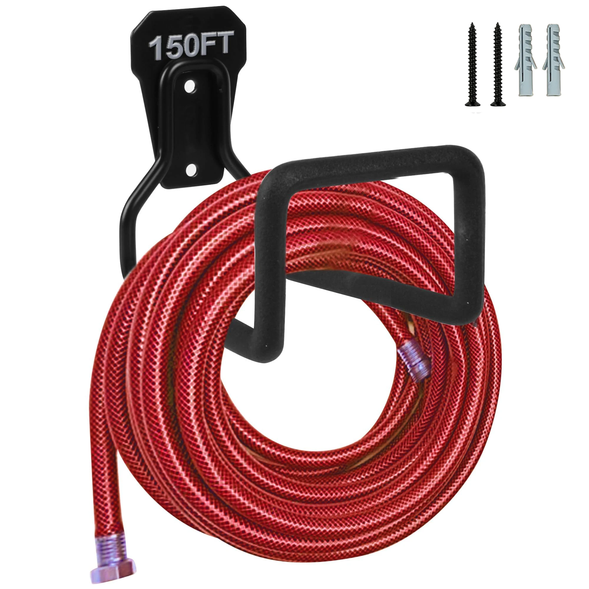 Soporte para Manguera de Jardín (1/2 Piezas), Colgador de Manguera para Montar en la Pared, Soporte Resistente para Tuberías de Agua para Jardín, Interior/Exterior, Ganchos Metálicos Duraderos para Manguera