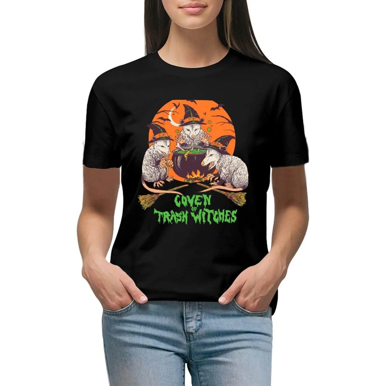 

Coven Of Trash Witches T-Shirt animal print kawaii clothes anime oversized t shirts for Women