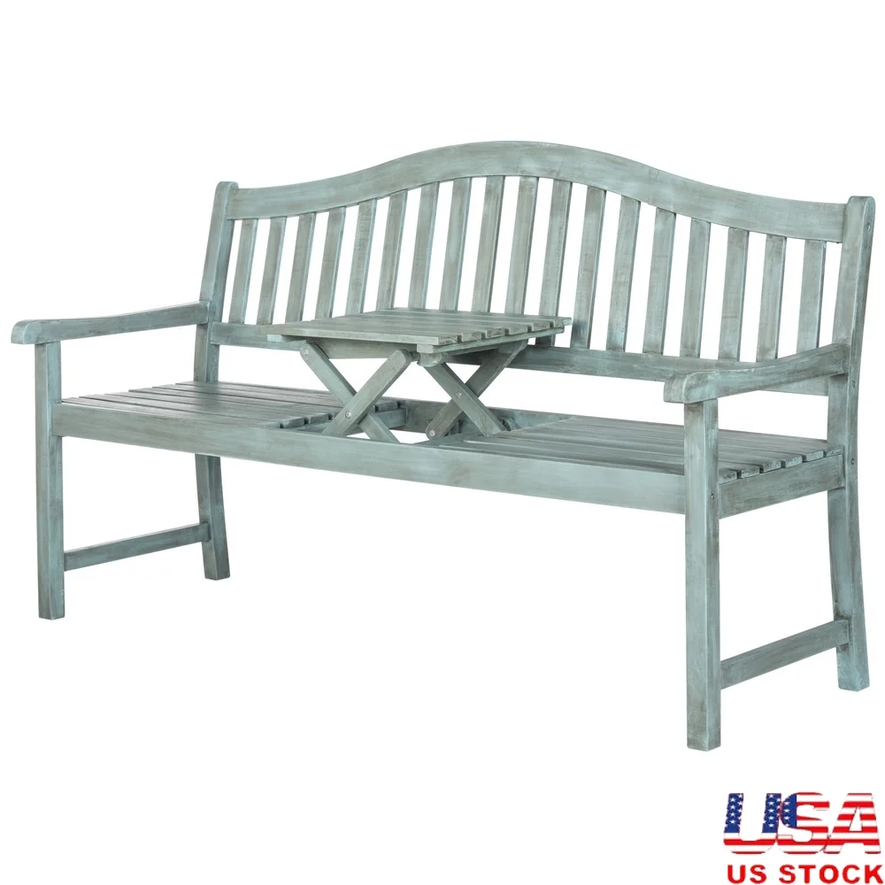 

Уличная скамейка из дерева акации с центральным подъемником, прочный каркас, простая сборка, шикарный дизайн, патио, сад, гостиная