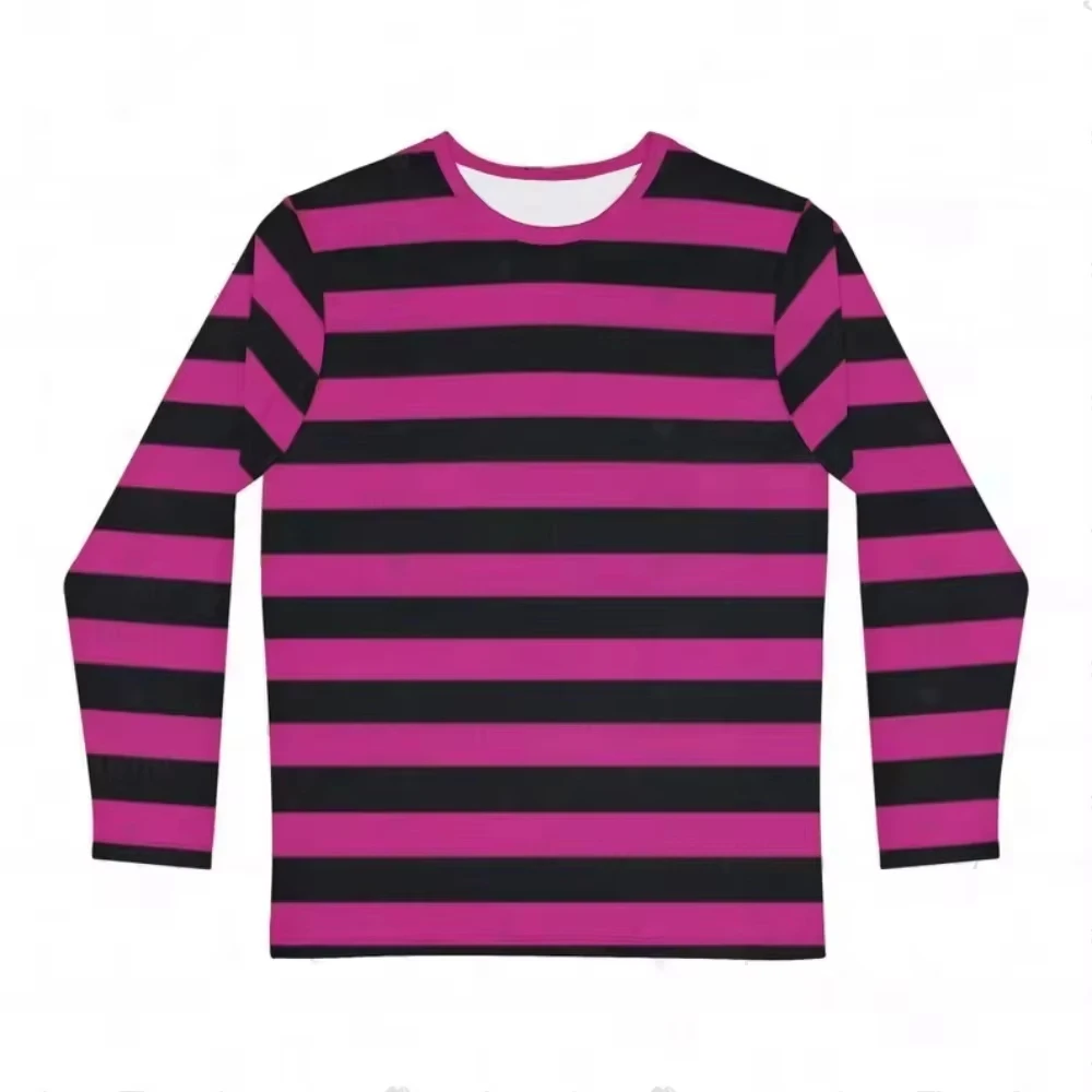 Frühlings-/Herbststil # Gestreiftes T-Shirt für Erwachsene und Kinder, Langarm-Oberteil, Kinder-Freizeit-T-Shirts, Alltagskleidung – Detail 9