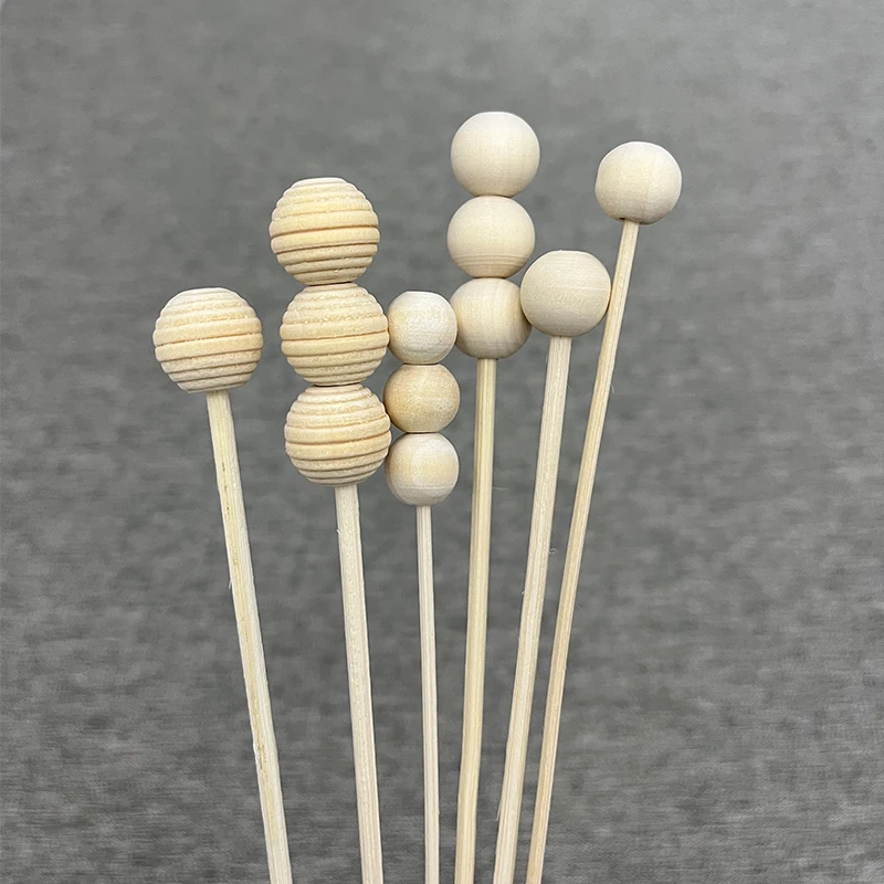 6Pcs Wood Ball Reed Diffuser Sticks Set - For Home Fragrance Oil Aromatherapy, DIY Home Decoration