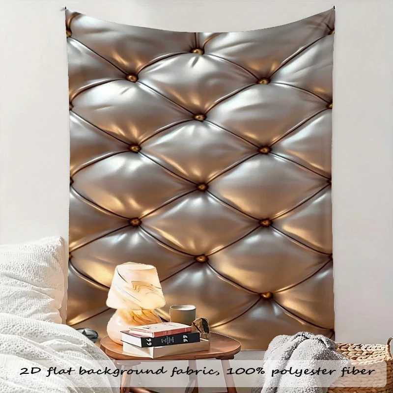1PC Silver Leather Art Print Backdrop Banner, Bedroom Living Room Photo Background, Polyester, Home Decor, Wall Art