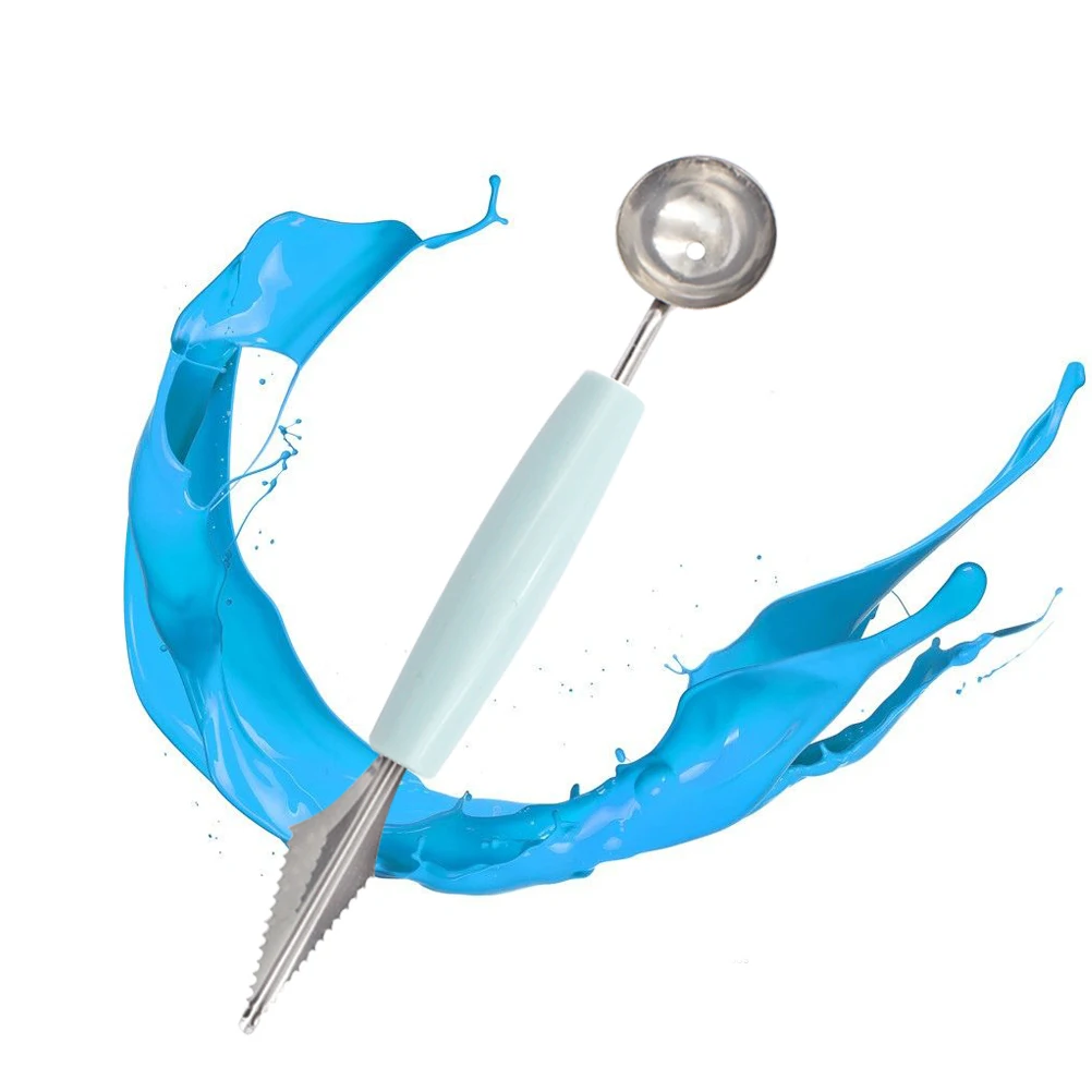 

Stainless Steel Fruit Scoop Carving Tool Sky-Blue Multifunctional Dishwasher Safe Food Grade Kitchen Gadget For Fruit