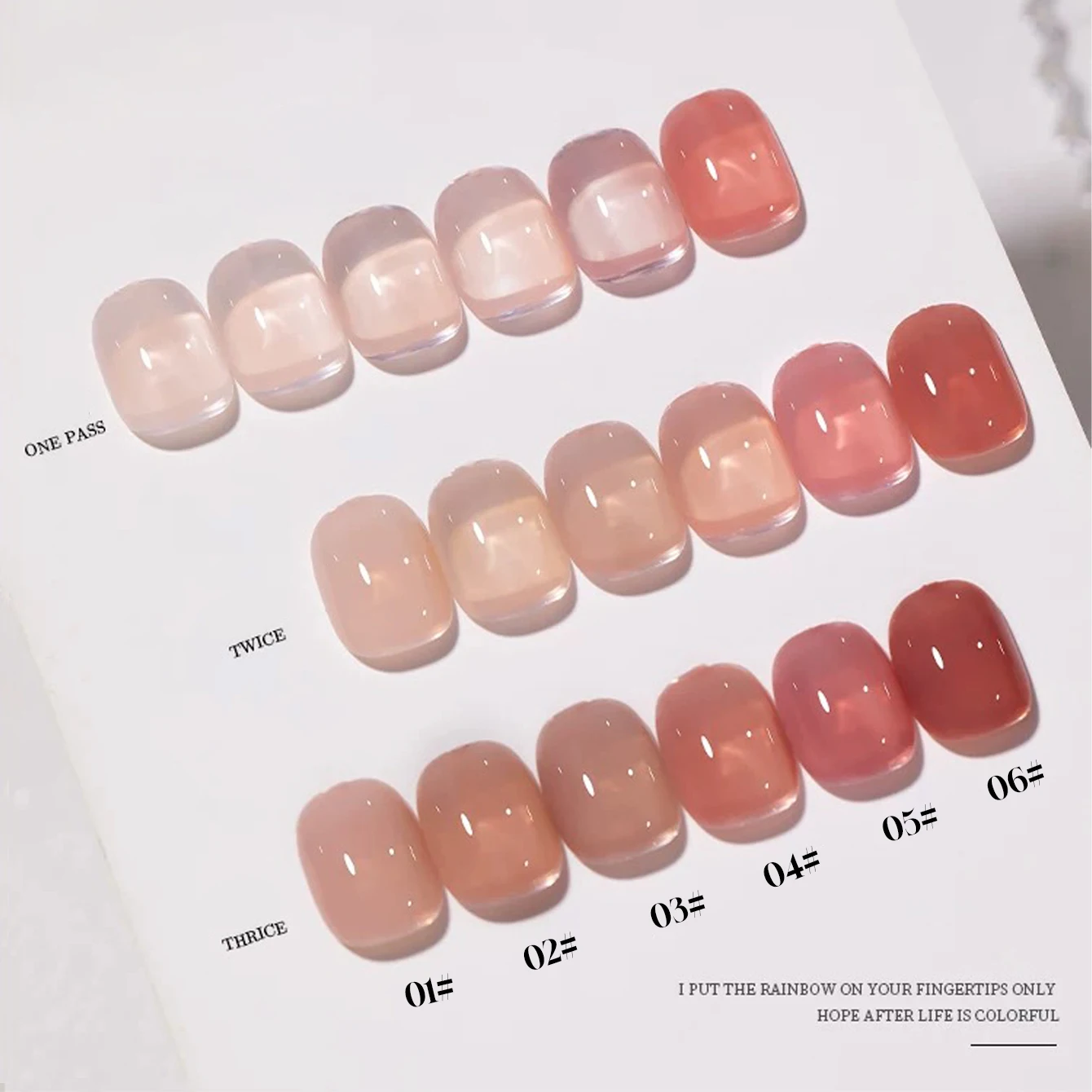 6-częściowy zestaw lakierów hybrydowych na lato 2025 - Ice Skin Nude & Bare Pink Gradient, długotrwałe akcesoria do paznokci do salonu i DIY (zestaw lakierów hybrydowych)