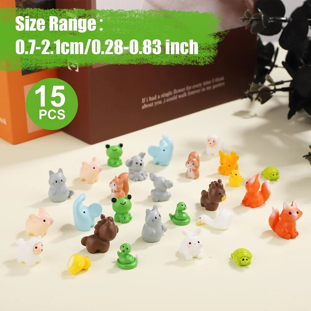 Resin Animal Fox Rabbit Sheep Duck Pig Cat Horse Frog Turtle Snake Koala Figurine Miniature Fairy Garden Decoration Accessories
