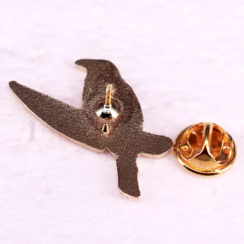 Magpie Bird with Knife Enamel Pin Funny Meme Brooch Badge Jewelry