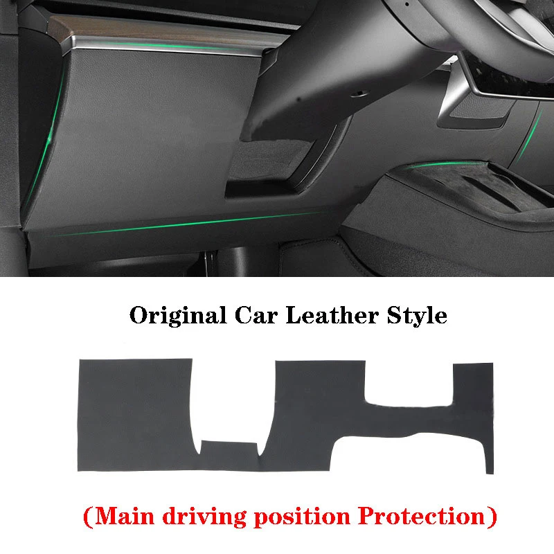 

For Tesla Model Y Car center console Leather model y 20-24 Anti Kick Pad Protection Carbon Fiber Sticker Side Edge Film