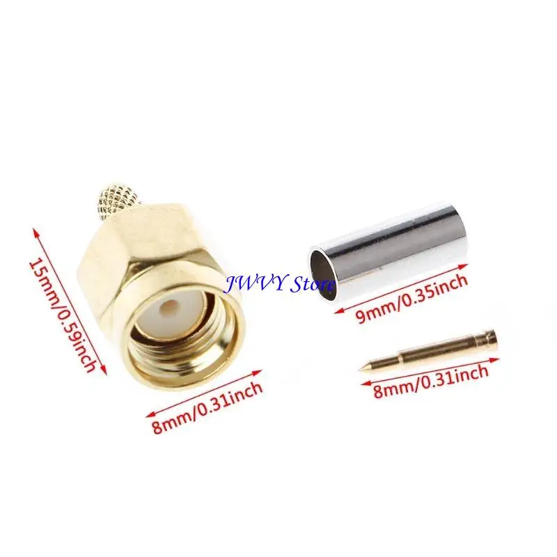 573A 10 PCS SMA Male Plug Climp RG174 RG316 LMR100 Cable RF Connector