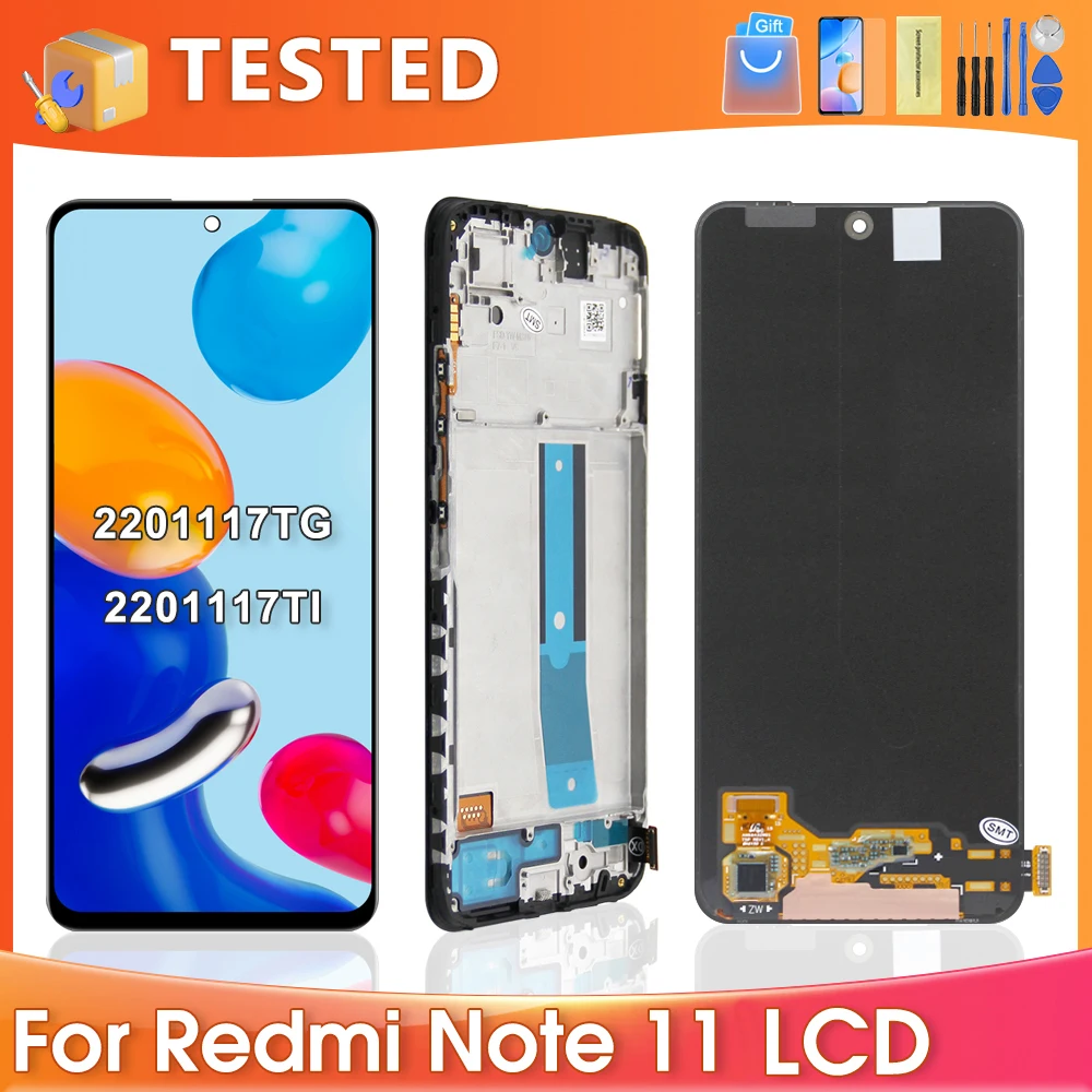 6.43\'\'For Xiaomi Redmi Note 11 For  Redmi Note11 2201117TG LCD Display Touch Screen Digitizer Assembly Replacement