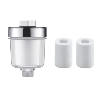 가정용 샤워헤드 투명 경질 연수기, 가정용 정수 필터, 5 미크론 PP 코튼 필터, 3.5x2.4 인치 