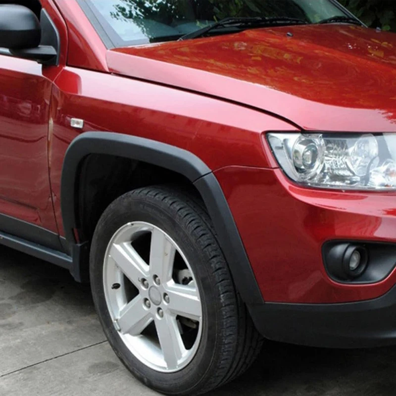 For Jeep Compass 2011 2012 2013 2014 2015 2016 Black Fender Flare Wheel Brow Extension Arches Car Accessories