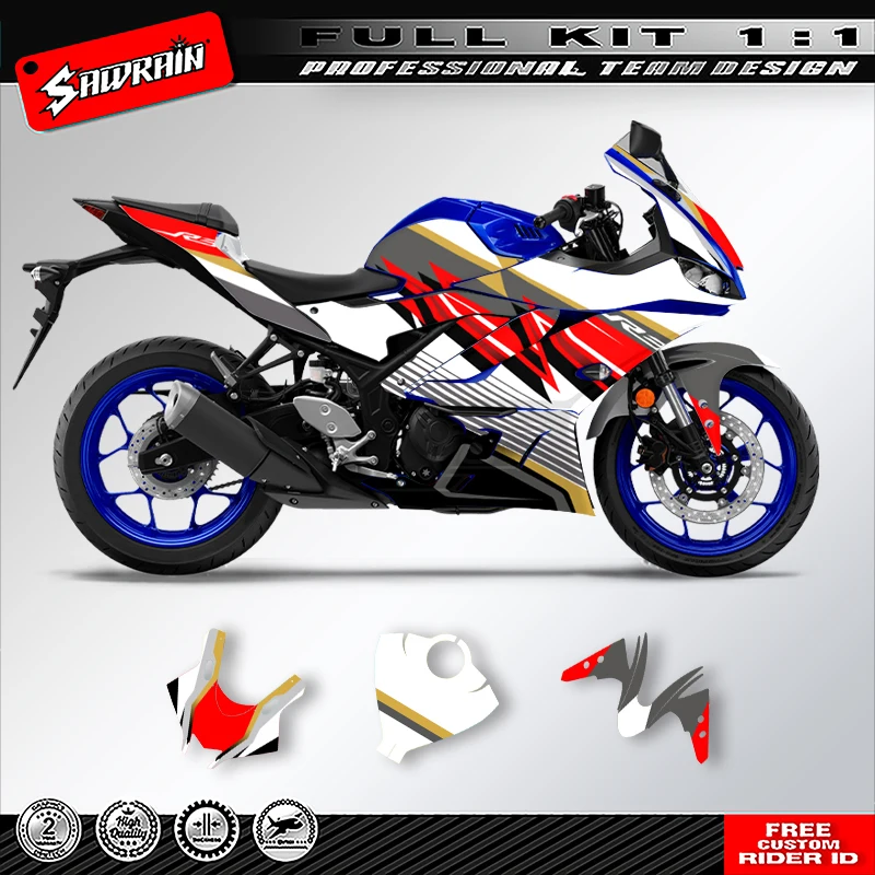 

Sawrain пользовательские мотоциклетные фоны Graphcis наклейки наборы для YAMAHA 2019 2020 2021 2022 2023 R3 003