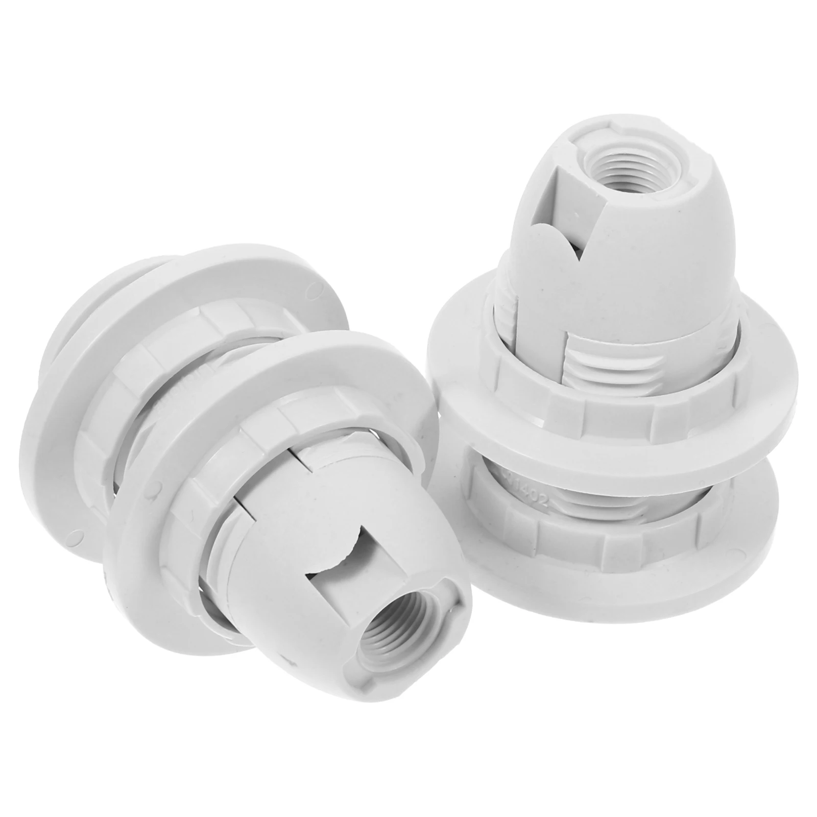 

2 Pcs Lamp Base Kit Holder Household Light Socket White Finial Full Thread Adapter Bases